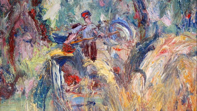 Paul KRÔN (1869-1936) - Grand paysage à la meule de foin, 1927