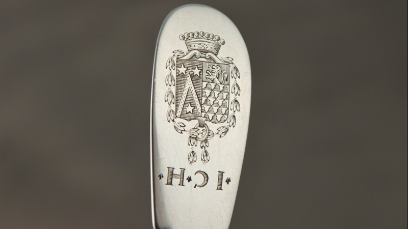 Fourchette en argent armoriée - Besançon, 1752