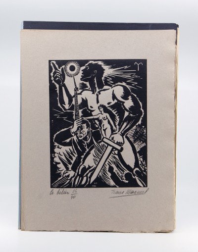 Frans MASEREEL (1889-1972), Sous les signes du Zodiaque - Rare portfolio de douze bois gravés, tirés à 40 exemplaires, Paris 1940