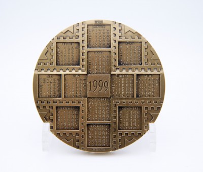 Médaille calendrier 1999 aux timbres Cérès - Bronze florentin par Jean-Pierre Gendis, Monnaie de Paris