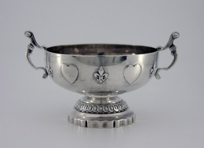 Coupe de mariage royaliste, aux profils de Louis XVI et de Marie-Antoinette - Argent massif, Paris vers 1900