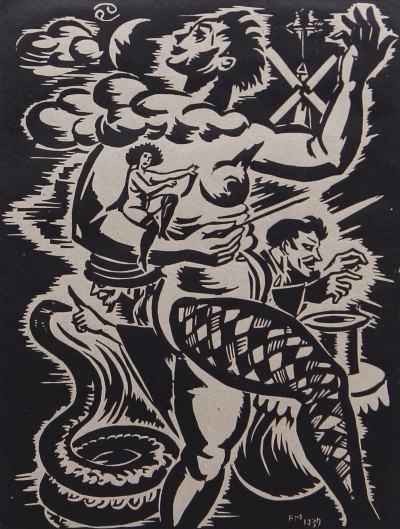 Frans MASEREEL (1889-1972), Sous les signes du Zodiaque - Rare portfolio de douze bois gravés, tirés à 40 exemplaires, Paris 1940