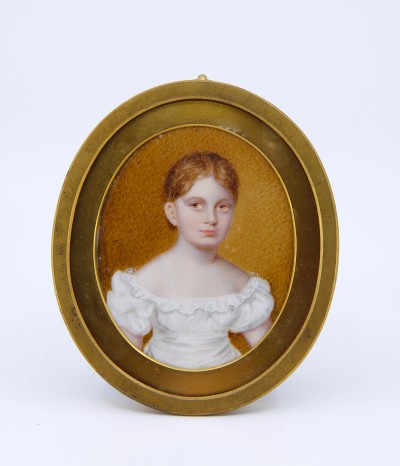 Portrait miniature de petite fille, vers 1825 - Ecole anglaise