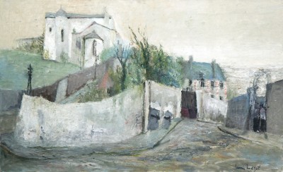 Louis MAZOT (1919-1994) - La montée à l'église