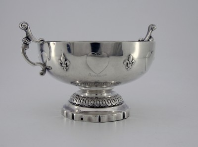 Coupe de mariage royaliste, aux profils de Louis XVI et de Marie-Antoinette - Argent massif, Paris vers 1900