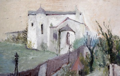 Louis MAZOT (1919-1994) - La montée à l'église