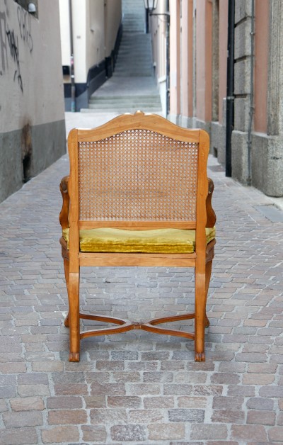 Fauteuil canné de style Régence - Travail ancien, restauré