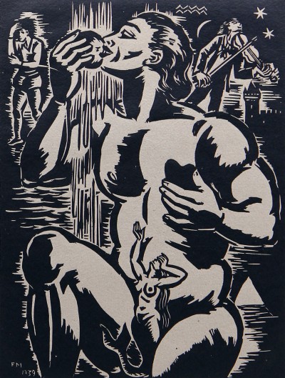 Frans MASEREEL (1889-1972), Sous les signes du Zodiaque - Rare portfolio de douze bois gravés, tirés à 40 exemplaires, Paris 1940