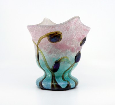 Vase en verre polychrome, XXe - Biot, dans le goût de Novaro